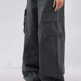 Jeans boyfriend larghi e graziosi verdi con bottoni