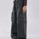 Jeans boyfriend larghi e graziosi verdi con bottoni