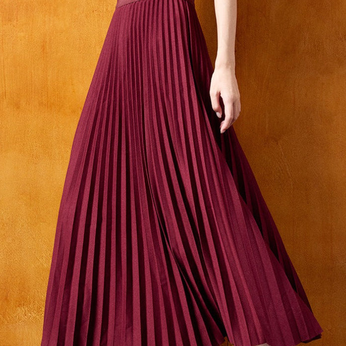 Gonna midi plissettata in maglia a vita alta vintage