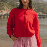 Cardigan casual in maglia a maniche lunghe con bottoni