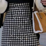 Gonna a vita alta a quadri rossi