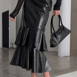 Gonna lunga vintage a sirena a vita alta