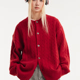 Cardigan a trecce dalla vestibilità rilassata