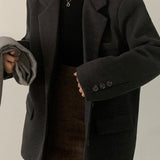 Blazer lungo oversize in misto lana