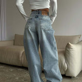 Jeans vintage a vita bassa lavati