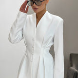 Blazer con scollo a V e cintura in vita