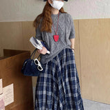 Gonna svasata scozzese a vita alta vintage