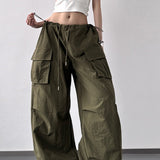 Pantaloni cargo larghi con stampa in stile americano