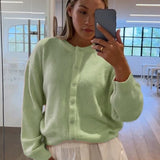 Cardigan casual in maglia a maniche lunghe con bottoni