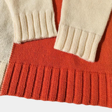 Abito in maglia da donna - Maglia - Vestibilità ampia - Collo alto - Design patchwork