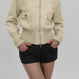 Giacca casual con tasca con cerniera e collo alto