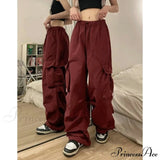 Pantaloni da jogging casual dritti con tasche larghe sulle gambe
