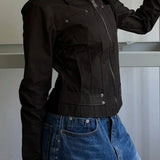 Giacca casual cargo con risvolto e cerniera