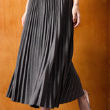 Gonna midi plissettata in maglia a vita alta vintage