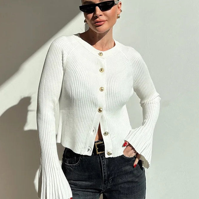 Cardigan sottile in maglia a coste