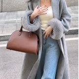 Soprabito elegante in lana marrone