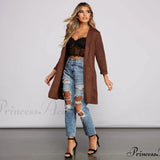 Blazer chic in finta pelle scamosciata