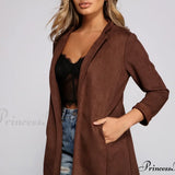Blazer chic in finta pelle scamosciata