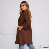 Blazer chic in finta pelle scamosciata