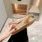 Borsa da sera classica plissettata, borsa scintillante per feste e balli di fine anno