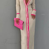 Abito a coste a contrasto con risvolto