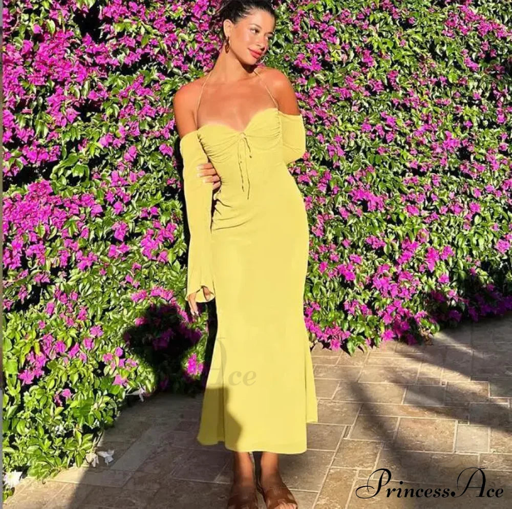 Abito midi trasparente in rete verde crittografica