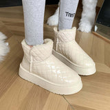 Stivaletti da donna – Design trapuntato – Suola spessa – Fodera calda – Impermeabile