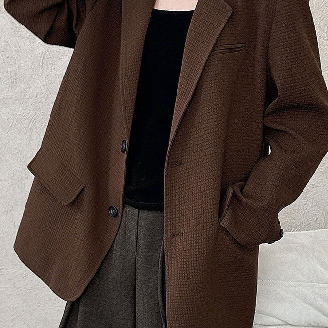 Blazer oversize con texture a nido d'ape