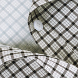 Camicia a maniche lunghe con fiocco in vita e motivo scozzese