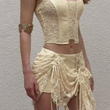 Completo minigonna a vita bassa con top a tubino elegante e solido