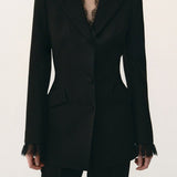 Blazer in pizzo beige