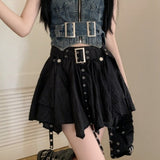 Minigonna asimmetrica con cintura vintage Wasteland