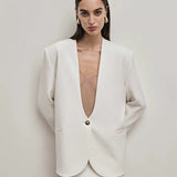 Blazer monopetto aderente con spalle regolari