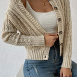 Cardigan caldo lavorato a maglia a maniche lunghe