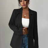 Blazer minimalista a maniche lunghe