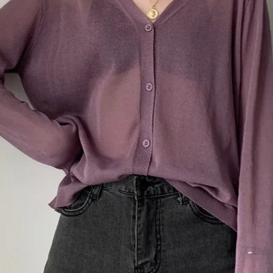 Cardigan leggero in maglia con scollo a V