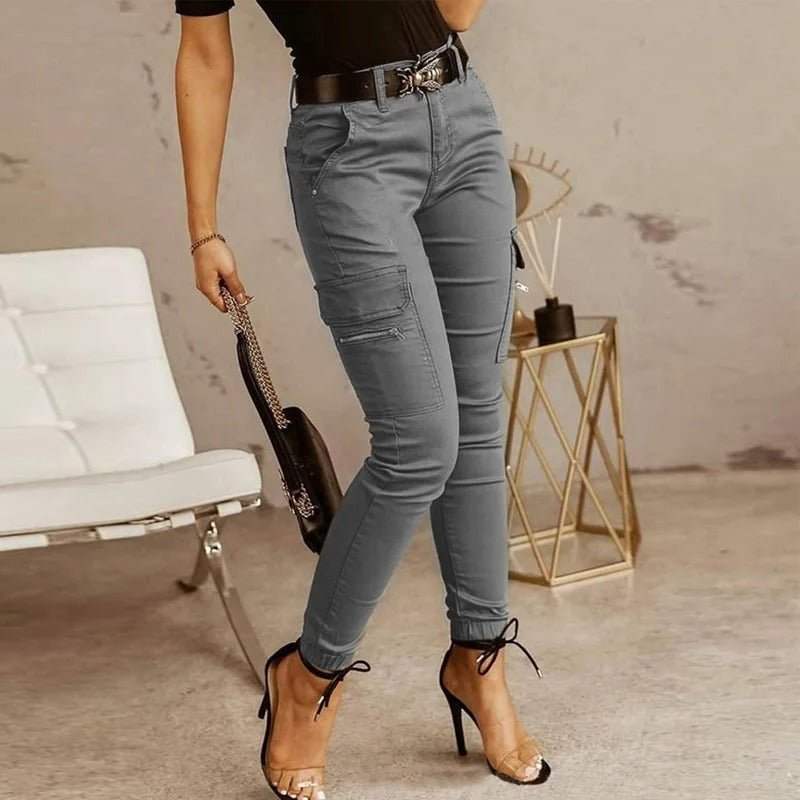 Pantaloni cargo da donna - Vestibilità slim - Tasche multiple - Comodi e versatili