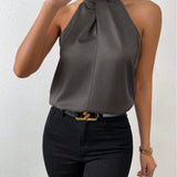 Elegante top con scollo all'americana per donna - Stile semplice - Perfetto per gli eventi