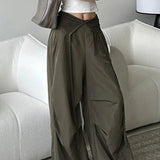 Pantaloni cargo con bottoni e risvolti in stile retrò Y2K