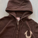 Felpa con cappuccio e cerniera rivettata con grafica vintage