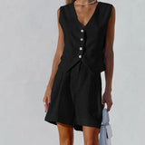 Felicia - Elegante completo in cotone (pantaloni e gilet)