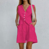 Felicia - Elegante completo in cotone (pantaloni e gilet)