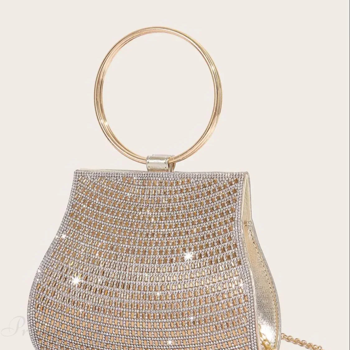 Borsa da sera da sposa con strass e diamanti