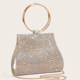 Borsa da sera da sposa con strass e diamanti