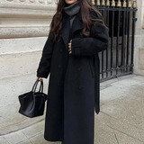 Trench da donna – Lana – Lungo – Taglio con cintura – Doppiopetto