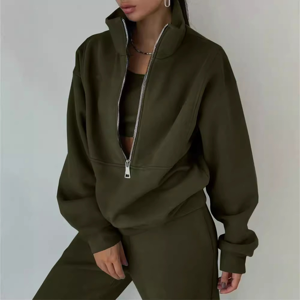 Completo tuta da donna – Vestibilità comoda – Collo con cerniera – Vita elasticizzata