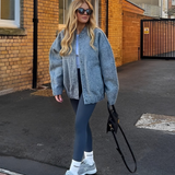 Elegante giacca da aviatore primaverile da donna