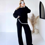 Completo da casa da donna – Maglia morbida – Vestibilità comoda – Pantaloni a gamba larga