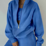 Completo tuta da donna – Vestibilità comoda – Collo con cerniera – Vita elasticizzata