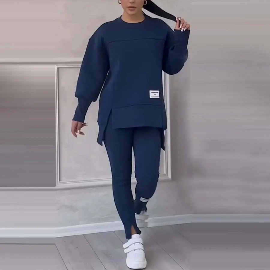 Top oversize da donna – Vestibilità lunga e ampia – Dettaglio toppa – Cotone traspirante